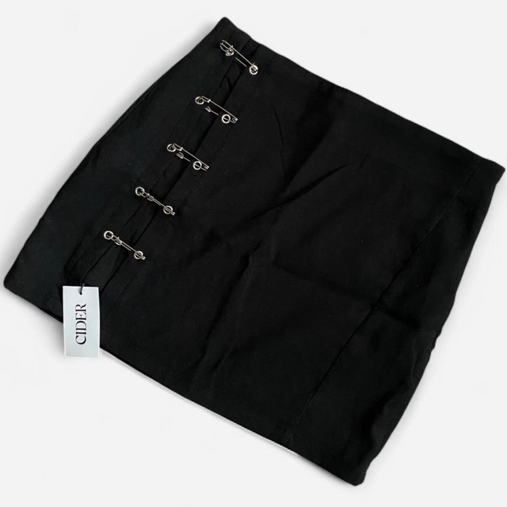 Cider Black Safety Pin Skirt